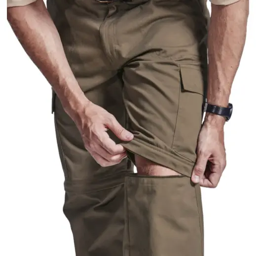Mens Oliver Zip Off Cargo Pants Close Up Zip Off
